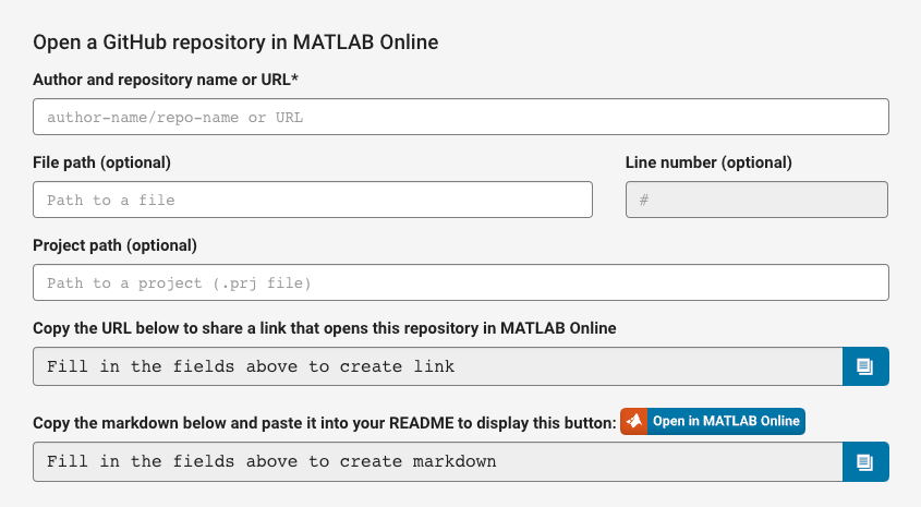 Opening GitHub Repositories Directly in MATLAB Online